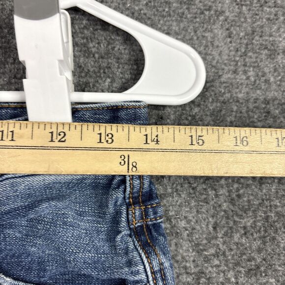 Free People Shorts Womens Size 25 Blue Button Fly Raw Hem Boho Hippie Grunge - Picture 4 of 11